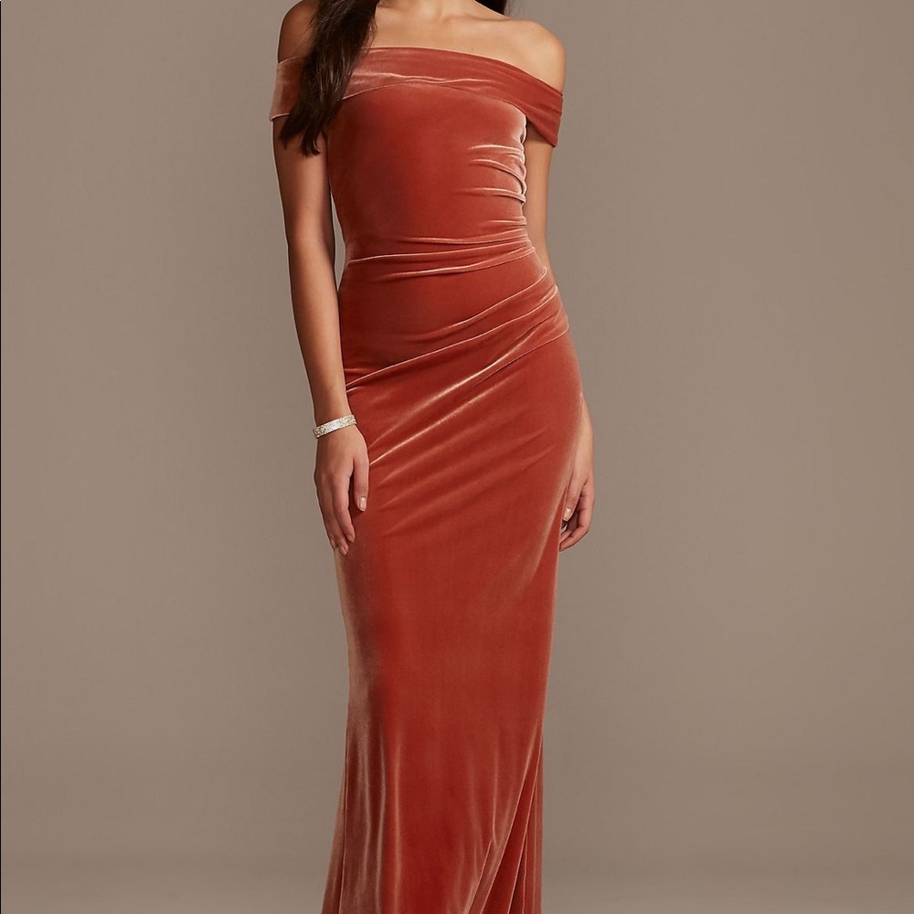 Velvet off the shoulder dress